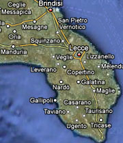 Kartenausschnitt Italien Bereich Apulien, Klick führt zu Google Maps