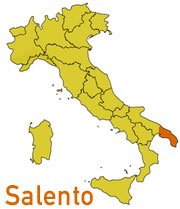 Karte von Italien, Markierung Region Apulien, Klick führt zu Google Maps